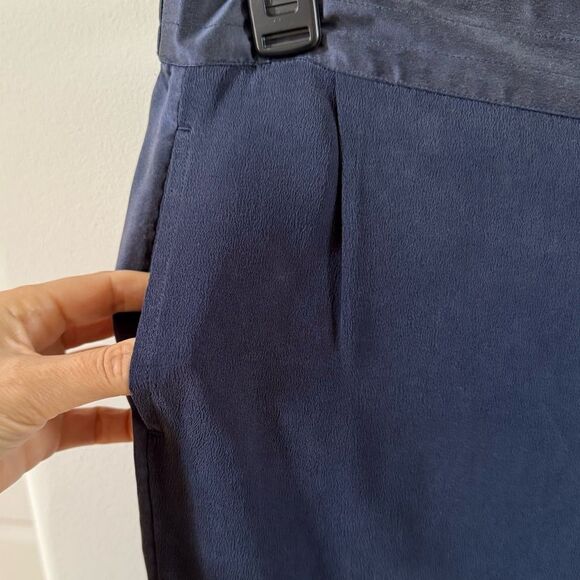 Go by GoSilk Mattes/Shine Wide Leg Silk Pants in Midnight Navy L NWT - Picture 4 of 12